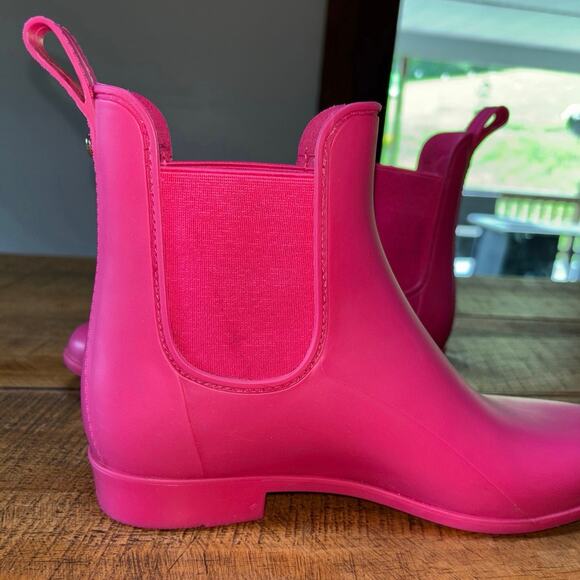 Womens Sam Edelman Pink Tinsley Rubber Outdoor Rain Boots Size 9 - Picture 5 of 10